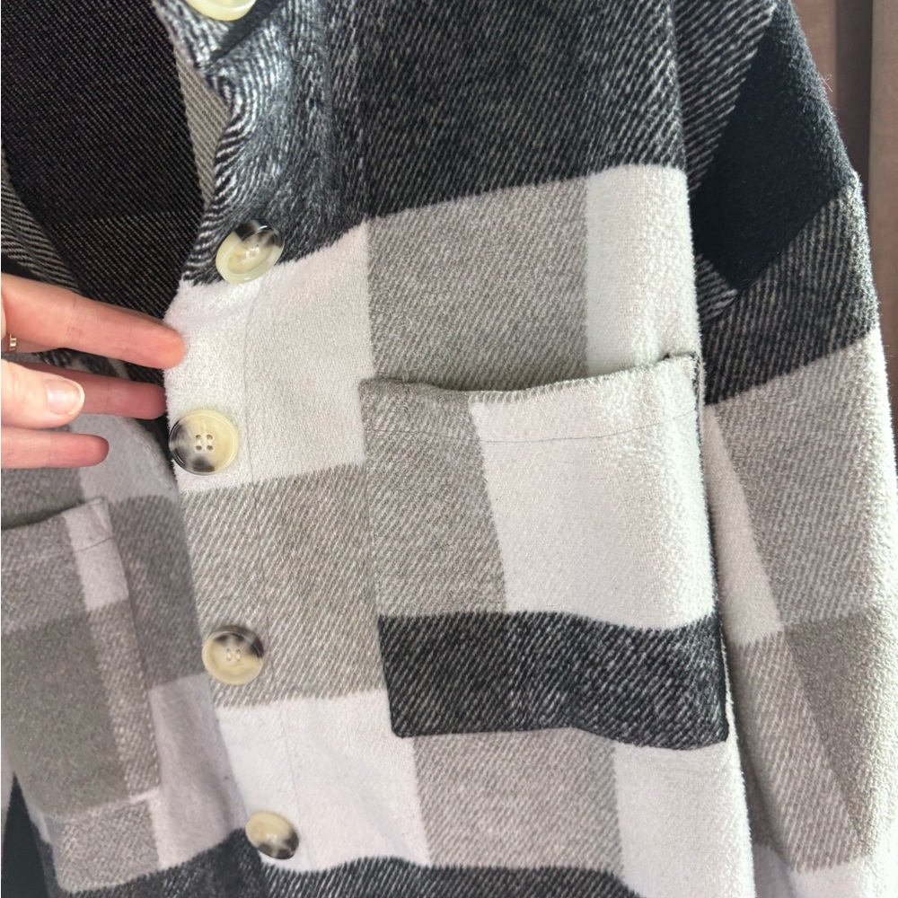Plaid Button-Up Jacket - image 3